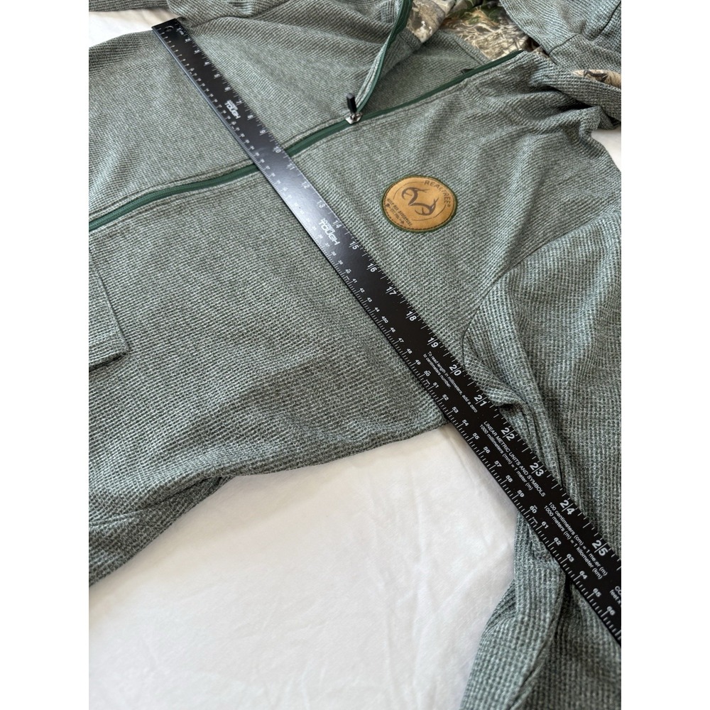 Realtree Outdoor Hoodie Camo Green Thermal Full Zip Up Hunting Men's Size Medium - Picture 5 of 8